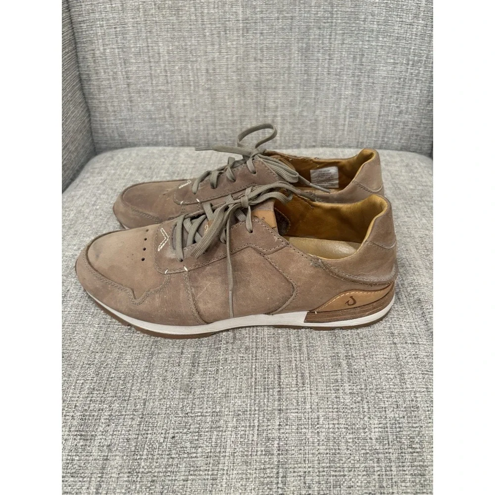 Olukai Men's Leather Sneakers Brown Sz 9